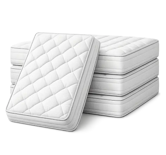 Mattress cleaning service category image in Atlanta, GA showing stacked mattresses for deep mattress cleaning, stain removal, and odor removal.