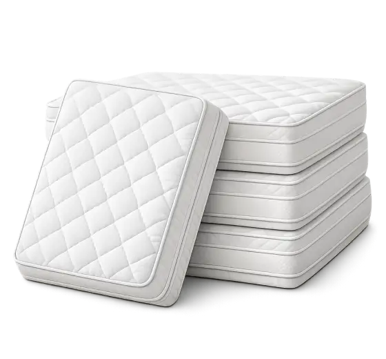 Mattress cleaning service category image in Raleigh, NC showing stacked mattresses for professional mattress stain removal, odor removal, and deep cleaning.