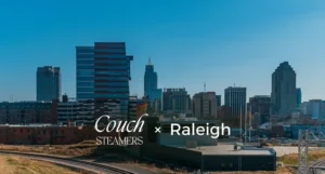 Raleigh, NC skyline preview image for local upholstery cleaning and sofa cleaning service page on the Couch Steamers multi-city website.