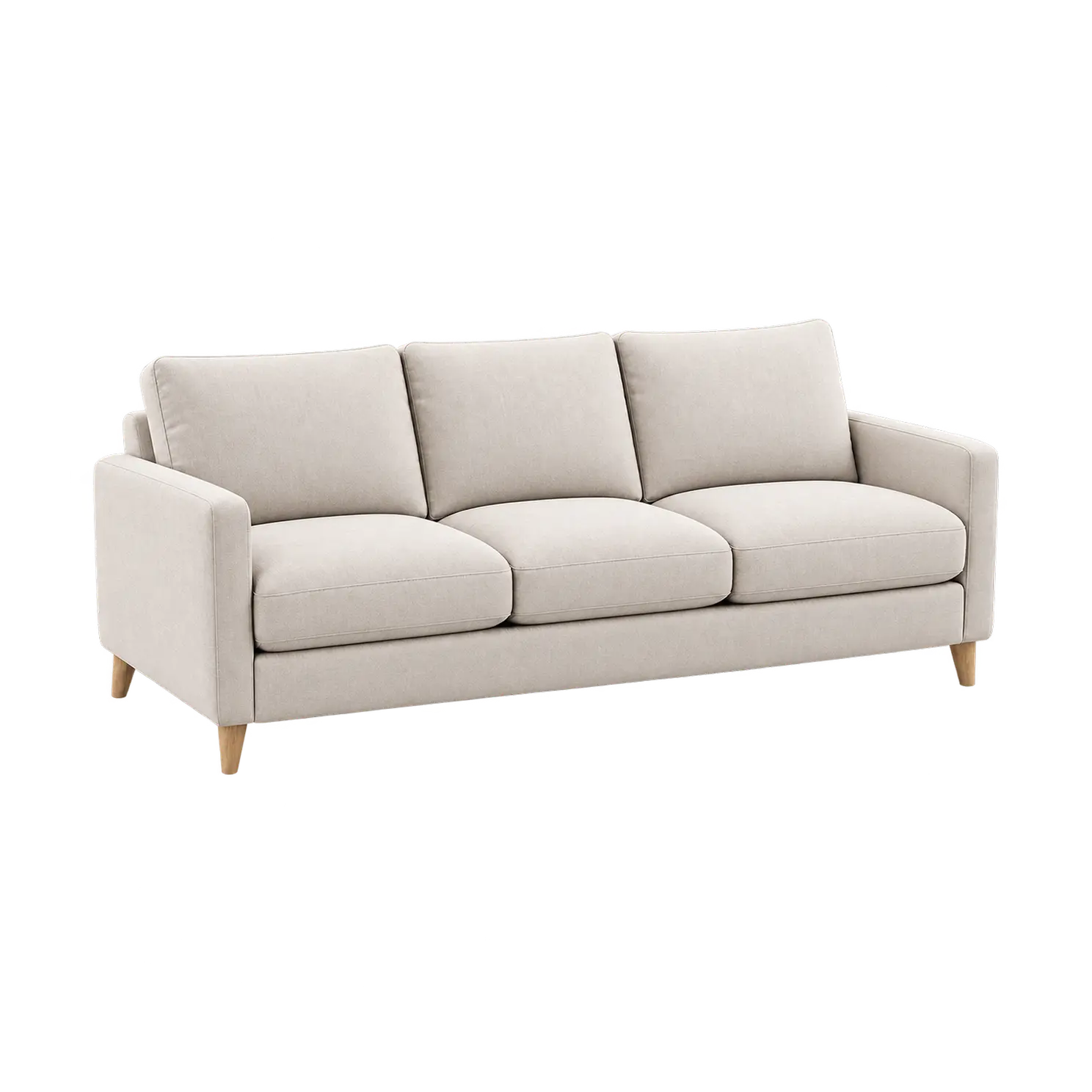Roomy beige 3-seater sofa looking like new. Our sofa cleaning lifts stains and odors so your family couch stays cozy.
