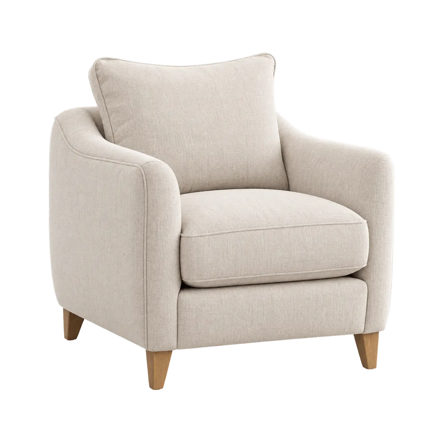 Cozy armchair now spotless after deep chair shampooing, with plush cushions renewed, stains gone, and the fabric left soft and fresh.