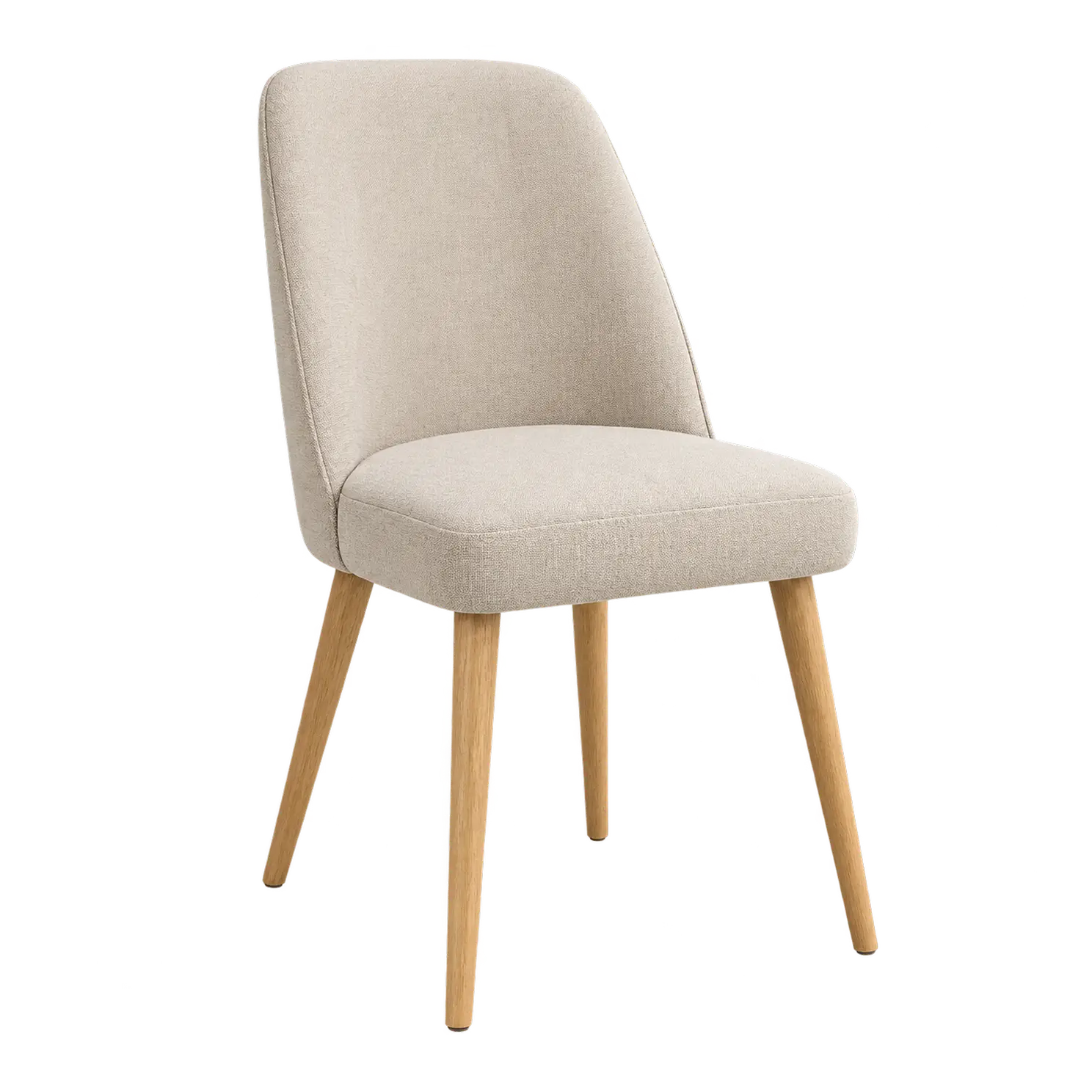 Upholstered dining chair renewed after gentle chair cleaning, the tall soft back now free of deep dirt, stains, and everyday odors.