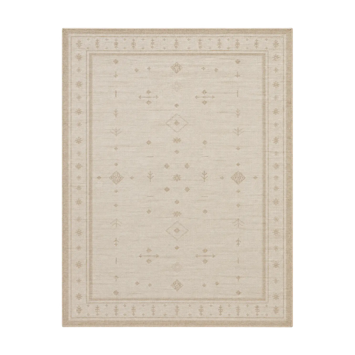 Light linen rug cleaned gently by hand. Our rug spot cleaning treats small marks fast so patterns stay soft and clear.