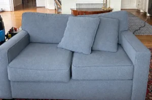 Same loveseat looking bright and even after professional sofa cleaning services from Couch Steamers technicians